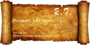 Rozman Tímea névjegykártya
