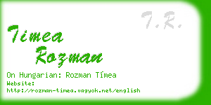 timea rozman business card